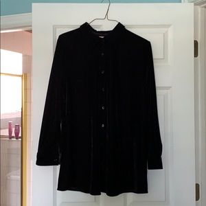 Soft Surroundings black velvet boyfriend shirt
